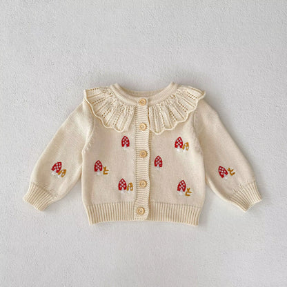 Lotusbloom – Embroidered Knit Top & Strap Romper Set for Baby Girls